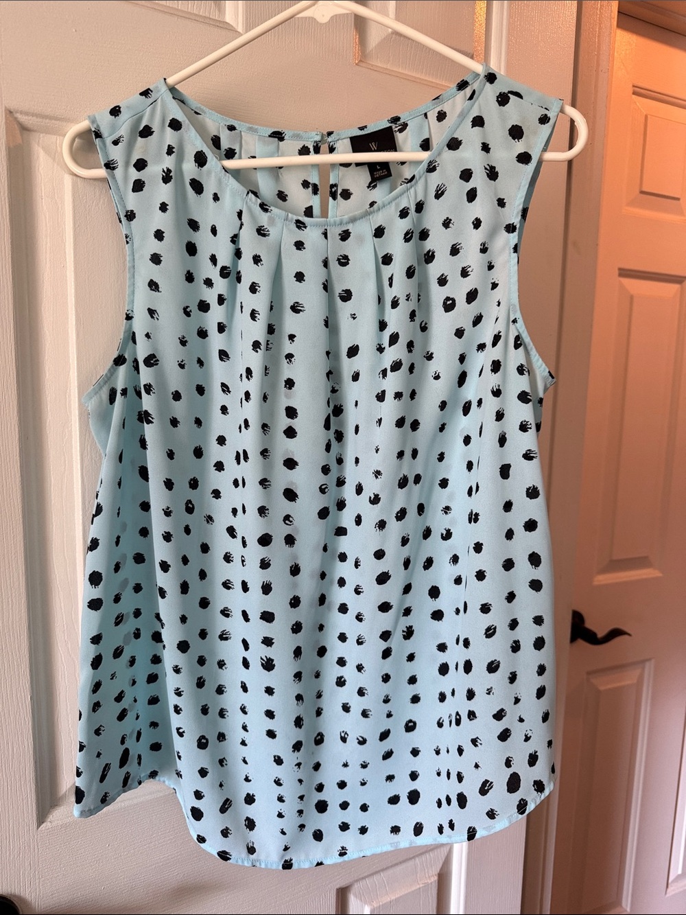 Worthington Light Blue Sleeveless Polka Dot Camisole